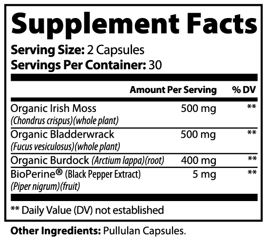 Sea Moss Complex – Immune, Thyroid and Skin Detox Support | 100% Organic, Non-GMO