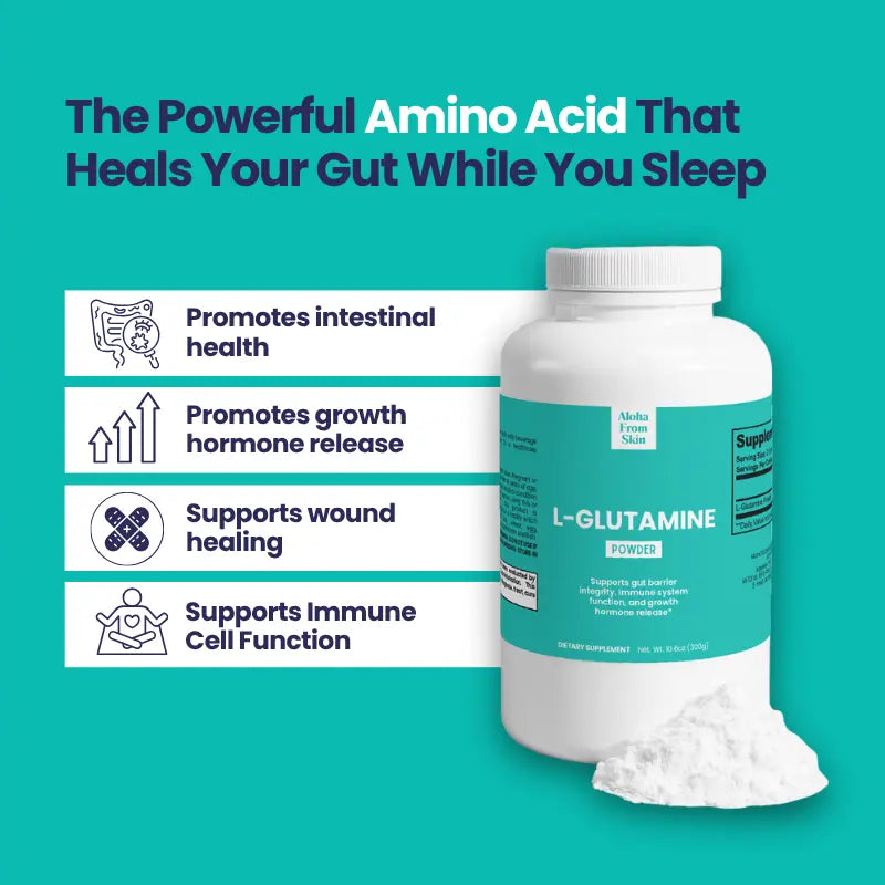 L-Glutamine Powder - Leaky Gut and Eczema Support - 100% Pure, Unflavored