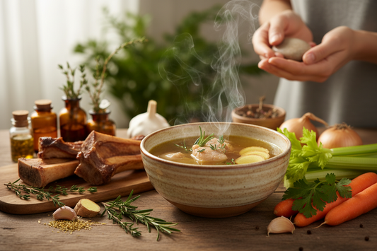 Bone broth may support digestion and skin comfort