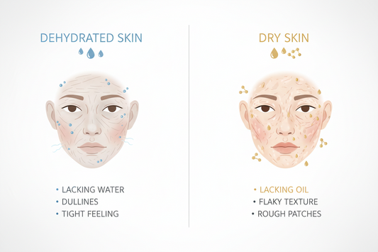 Dry skin and dehydrated skin are not the same thing