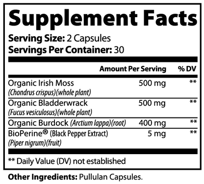 Sea Moss Complex – Immune, Thyroid and Skin Detox Support | 100% Organic, Non-GMO