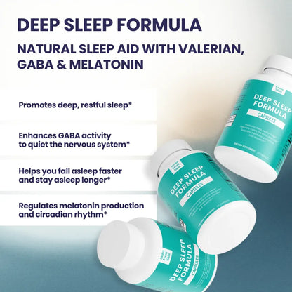 Deep Sleep Support – Valerian, GABA & Melatonin for Restorative Sleep