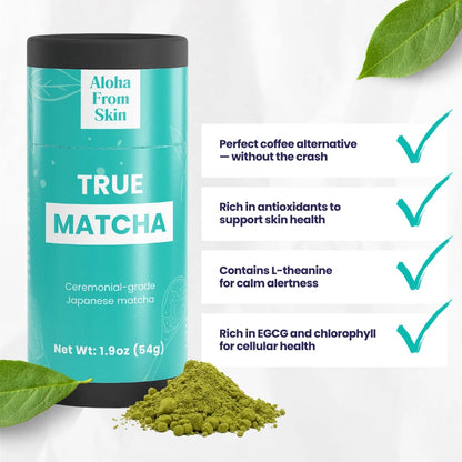True Matcha – Ceremonial Japanese Green Tea Powder for Calm Energy & Focus