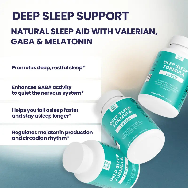 Deep Sleep Support – Valerian, GABA & Melatonin for Restorative Sleep