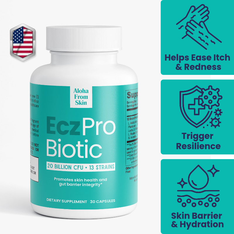 EczPro - Probiotics for Eczema, Natural Remedy, 13 Histamine-Safe Strains, Allergen-Free Formula