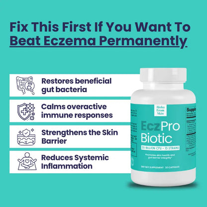 EczPro - Probiotics for Eczema, Natural Remedy, 13 Histamine-Safe Strains, Allergen-Free Formula